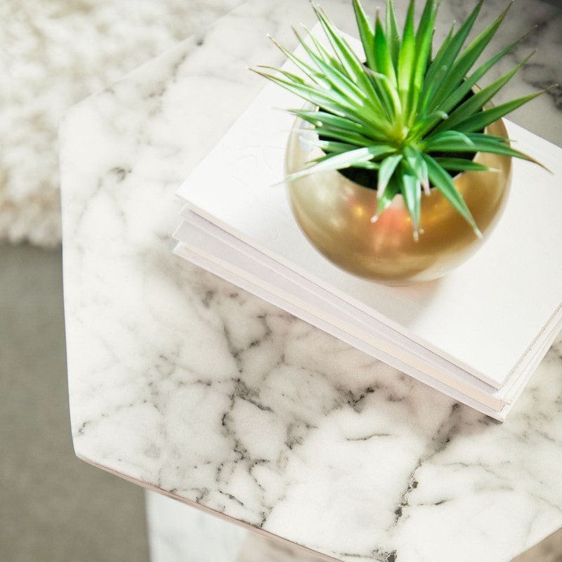 BLU Home Bento Accent Table - Ivory Marble Furniture