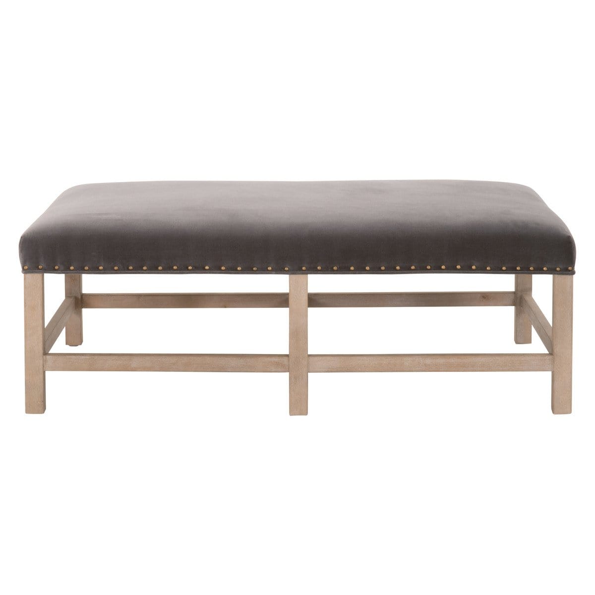BLU Home Blakely Upholstered Coffee Table - Dark Dove Velvet Furniture orient-express-6704.DDOV/NGB-GLD