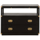 BLU Home Bradley 2-Drawer Nightstand Furniture orient-express-6131.DGR/BGLD 00842279114442