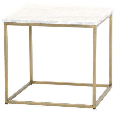 BLU Home Carrera End Table - Gold Furniture orient-express-6101.BGLD/WHT 00842279102562