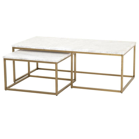 BLU Home Carrera Nesting Coffee Table - Gold Furniture orient-express-6100.BGLD/WHT 00842279102555
