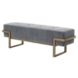 BLU Home Fiona Upholstered Bench - Gray Furniture orient-express-4575.BGRY/BRA
