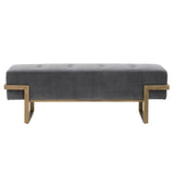BLU Home Fiona Upholstered Bench - Gray Furniture orient-express-4575.BGRY/BRA