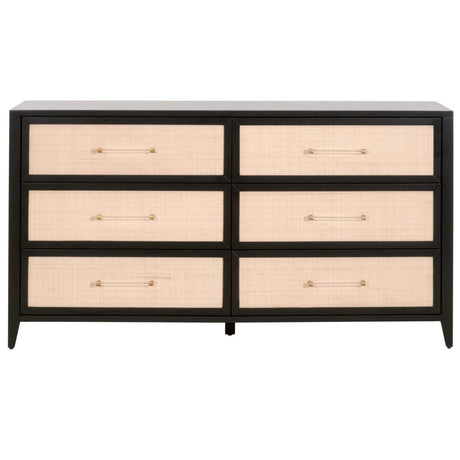BLU Home Holland 6-Drawer Double Dresser Furniture orient-express-6148.B-BLK/NAT