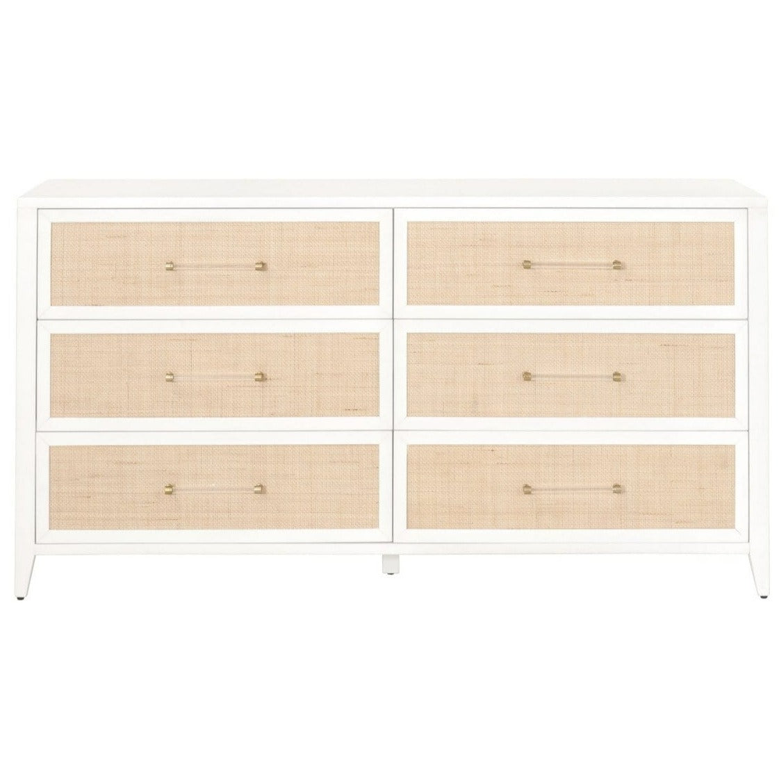 white rattan dresser Holland 6-Drawer Double Dresser