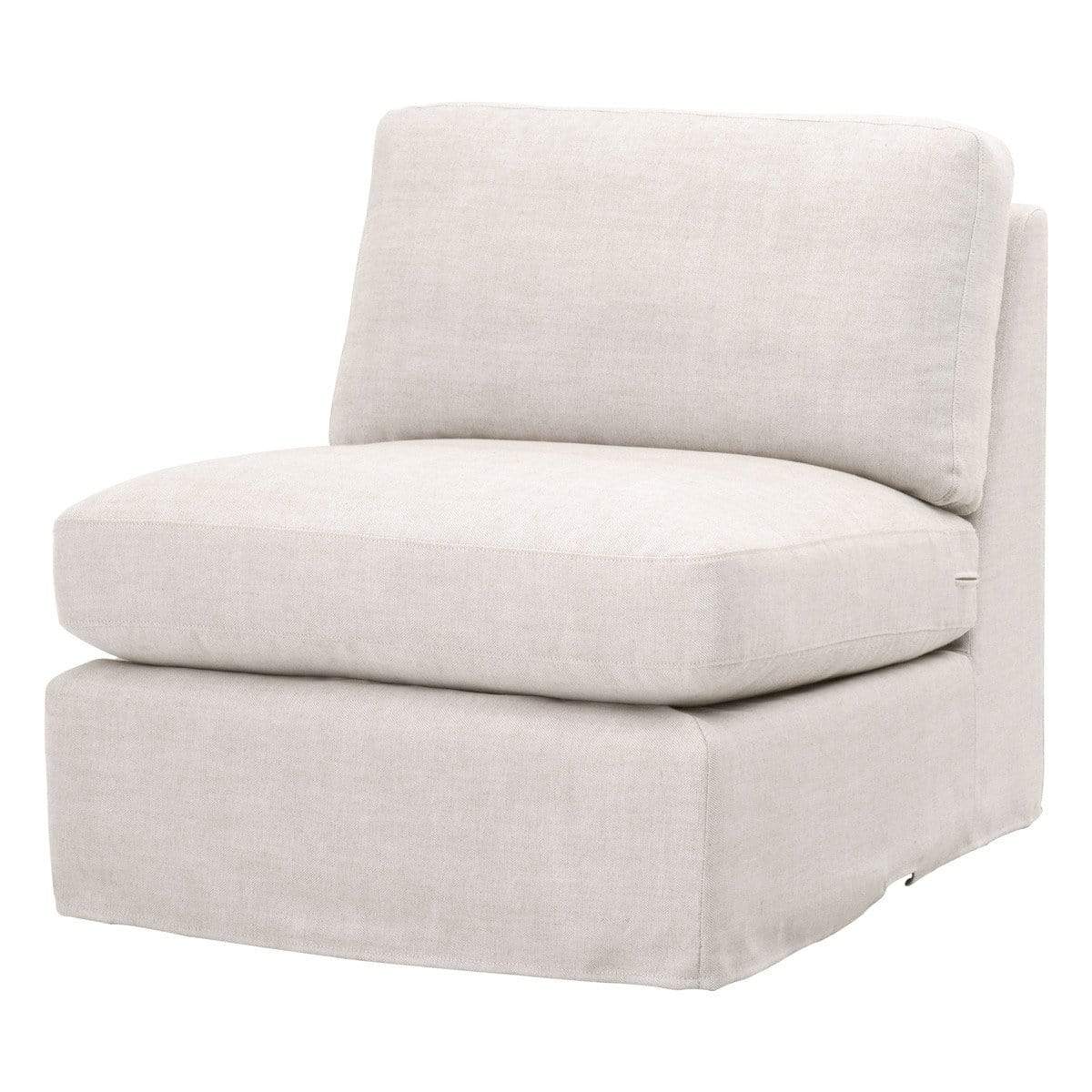 BLU Home Lena Modular Slope Arm Slipcover 1-Seat Armless Chair Sofas orient-express-6603-1S.BISQ