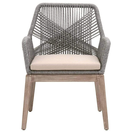 BLU Home Loom Arm Chair - Platinum (Set of 2) Furniture orient-express-6809KD.PLA/FLGRY/NG 00842279106706