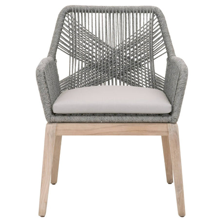 BLU Home Loom Outdoor Arm Chair - Taupe & White (Set of 2) Furniture orient-express-6809KD.PLA-R/SG/GT 842279120627