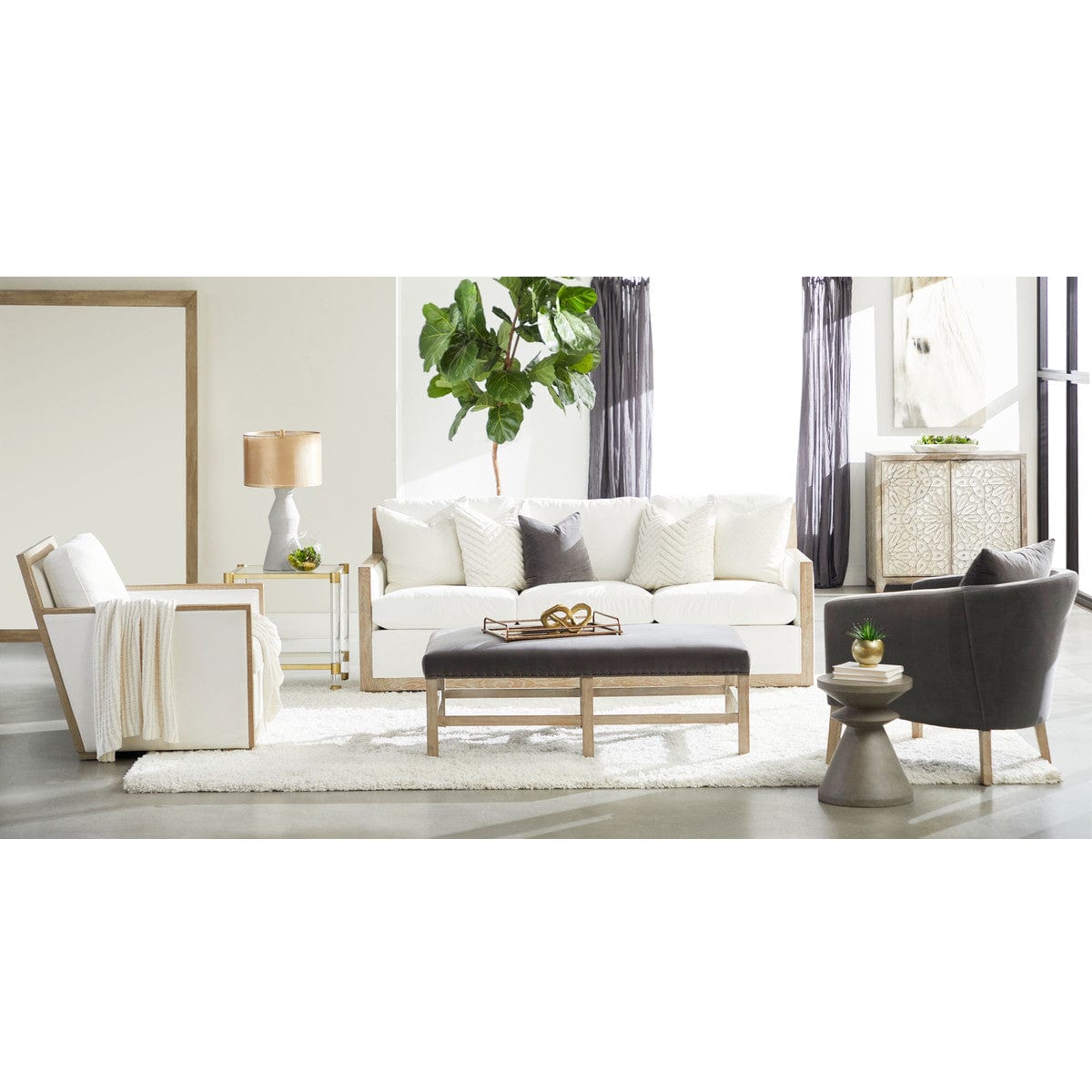 BLU Home Manhattan 85" Wood Trim Sofa Furniture orient-express-6720-3.LPPRL/NG