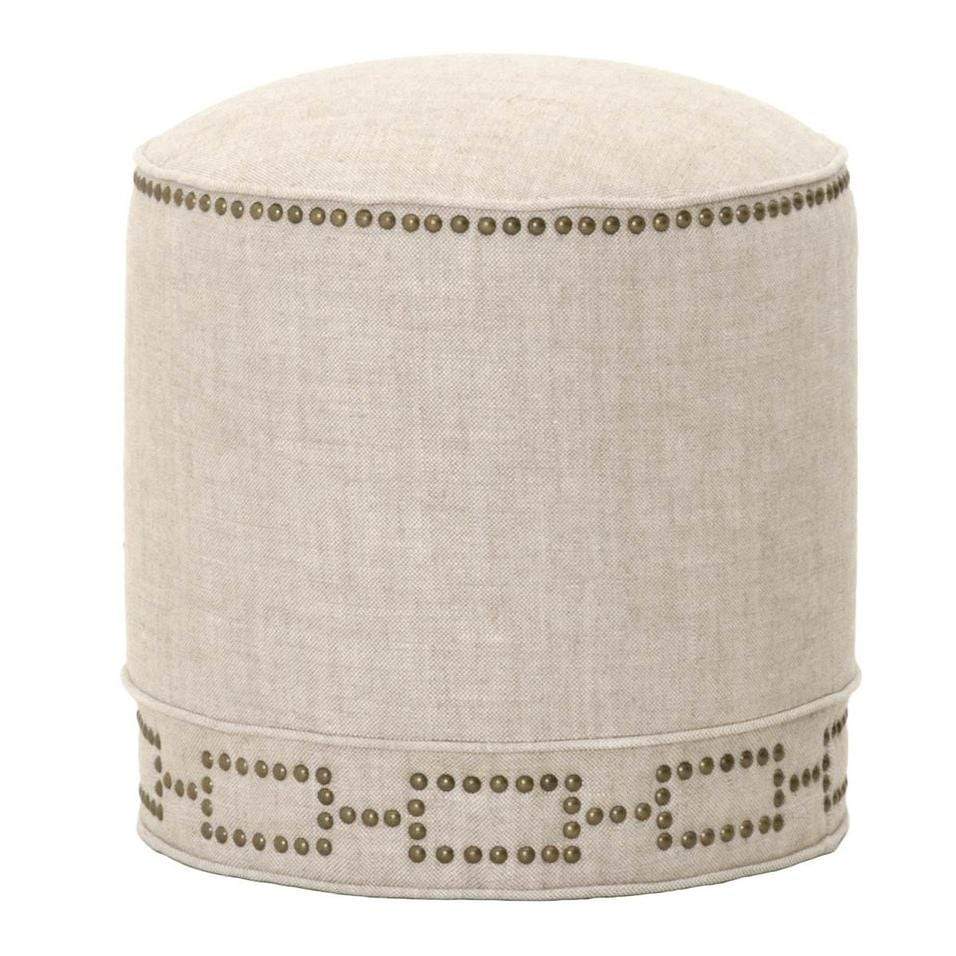 BLU Home Marlow Ottoman - Bisque French Linen Furniture