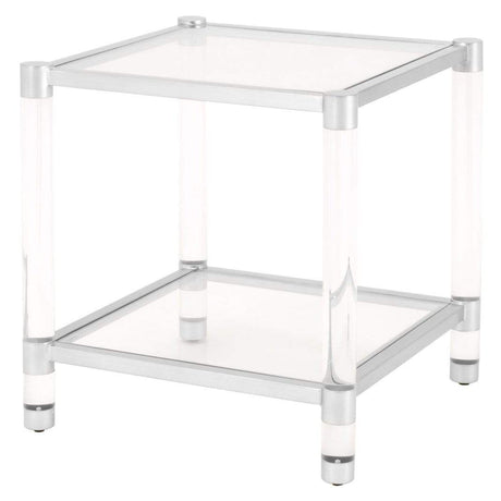 BLU Home Nouveau End Table - Stainless Steel Furniture orient-express-6074.BSTL/CLR