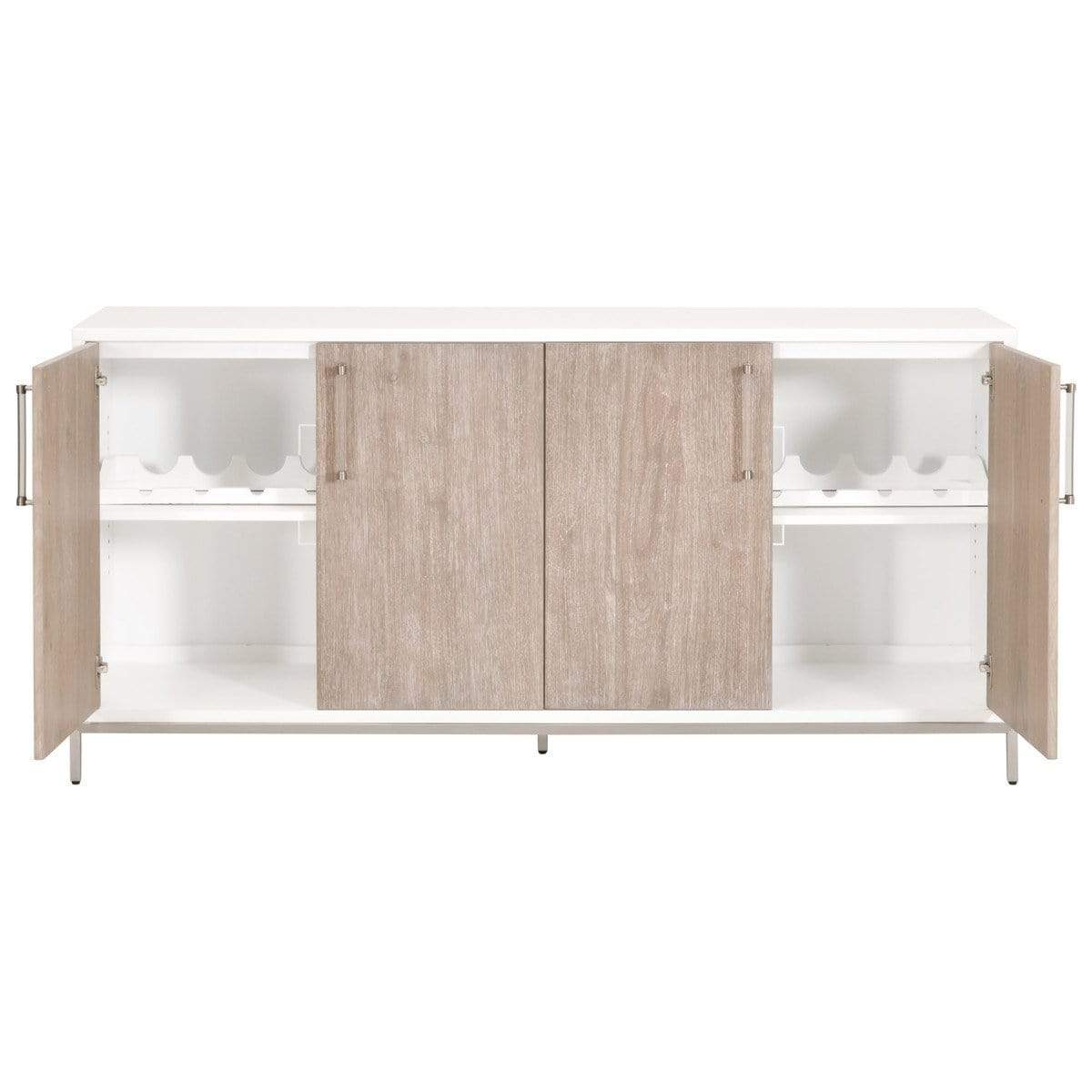 BLU Home Nouveau Media Sideboard Furniture orient-express-6083.WHT/NG-BSTL