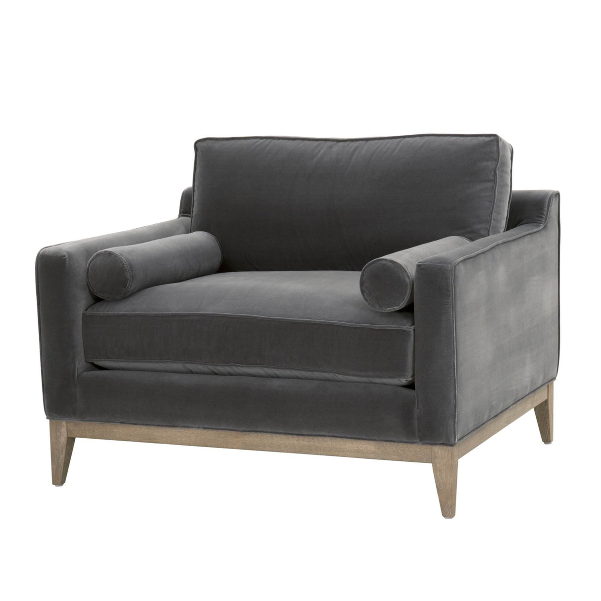 BLU Home Parker Post Modern Sofa Chair - Dark Dove Velvet Furniture orient-express-6602-1.DDOV/NG