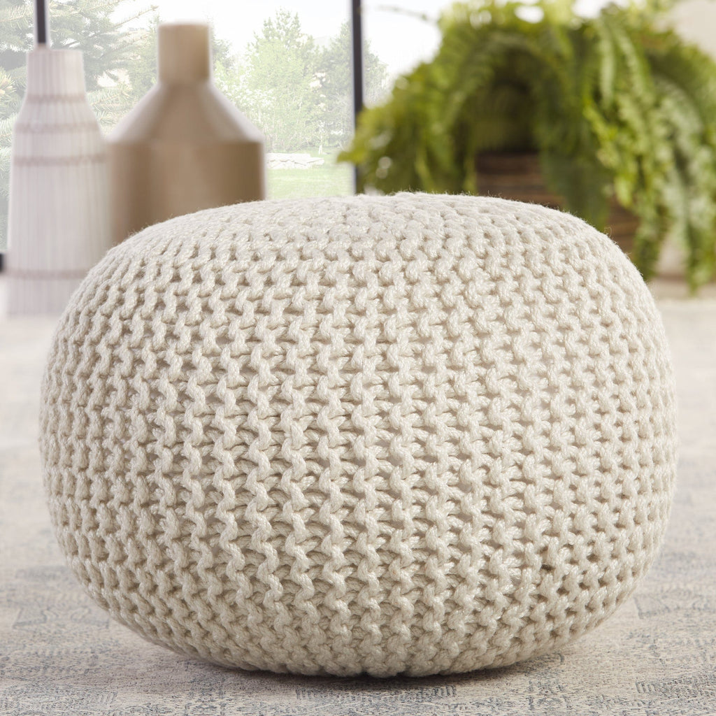 WYNDENHALL Allish Round Knitted Pouf in Orange Recycled PET Polyester - Bed  Bath & Beyond - 34421539