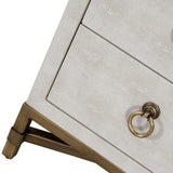 BLU Home Strand Shagreen 6-Drawer Double Dresser - White Furniture orient-express-6122.WHT-SHG/GLD 00842279109493