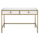 BLU Home Strand Shagreen Writing Desk - White Furniture orient-express-6124.WHT-SHG/GLD