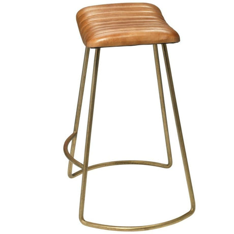 BLU Home Theo Counter & Luke Bar Stool - Leather/Antique Brass Furniture