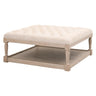 BLU Home Townsend Upholstered Coffee Table - Windowpane Pebble Furniture orient-express-6429UP.BIS-BT/NG