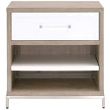 BLU Home Wrenn 1-Drawer Nightstand Furniture orient-express-6139.NG/WHT-BSTL