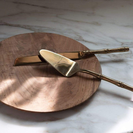 Blue Pheasant Liliana Polished Gold 2 Piece Cake Serving Set Pillow & Decor