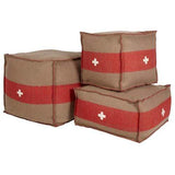 BoBo Intriguing Objects Swiss Army Pouf - Brown/Red Pillow & Decor