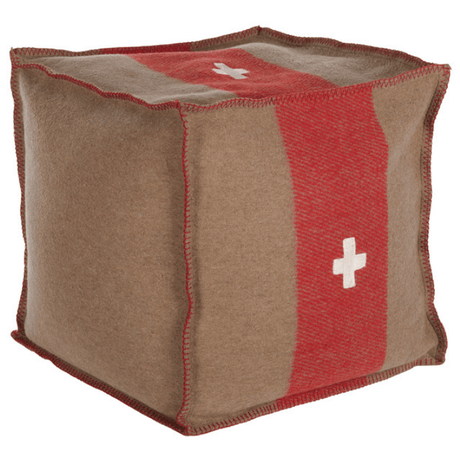 BoBo Intriguing Objects Swiss Army Pouf - Brown/Red Pillow & Decor BoBo-BI-2539Brown