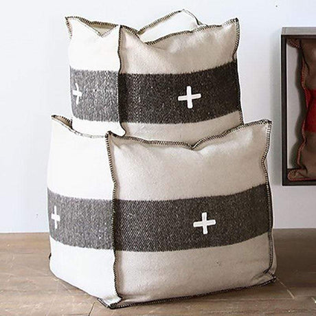 BoBo Intriguing Objects Swiss Army Pouf - Cream/Black Furniture