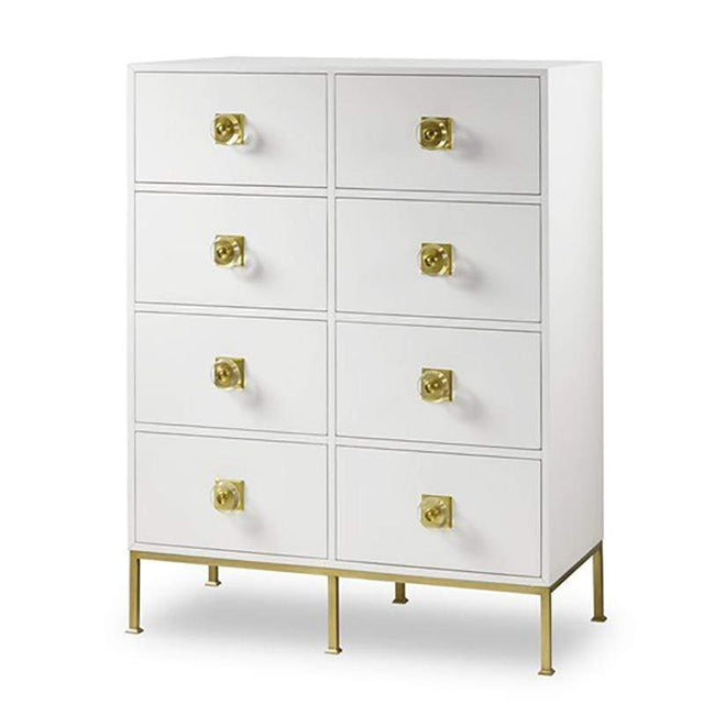 Boyd Formal 8 Drawer Dresser - Eloquent White Lacquer Furniture boyd-1304116