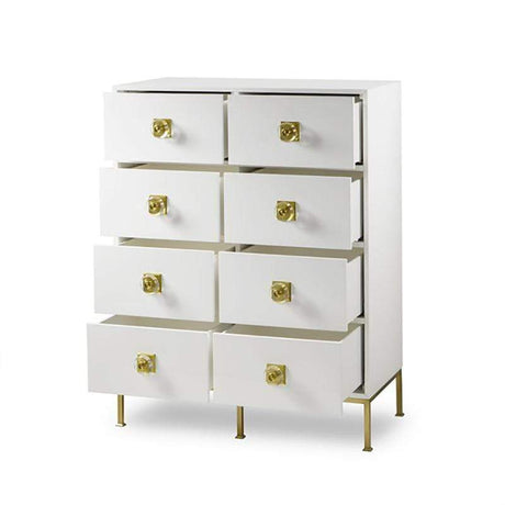 Boyd Formal 8 Drawer Dresser - Eloquent White Lacquer Furniture boyd-1304116