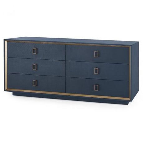 Villa & House Ansel Extra Large 6-Drawer Dresser - Navy Blue Furniture