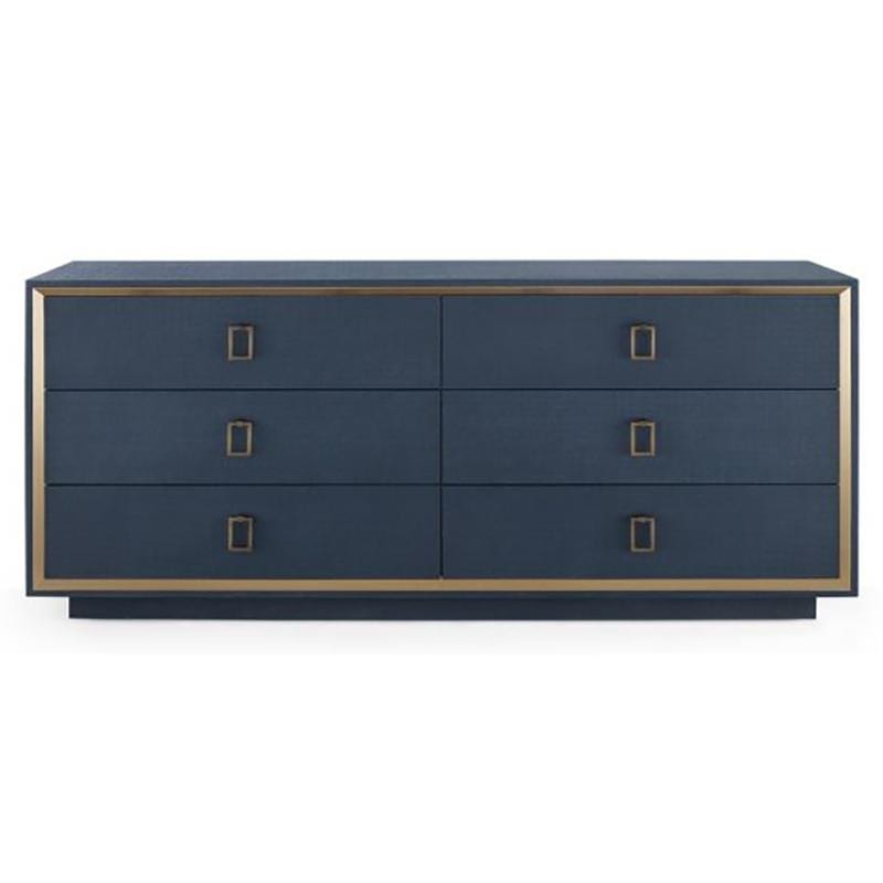 Villa & House Ansel Extra Large 6-Drawer Dresser - Navy Blue Furniture