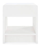 Villa & House Benjamin Linen 1-Drawer Side Table - White Furniture