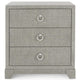 Villa & House Brittany 3-Drawer Side Table - Gray Tweed Furniture