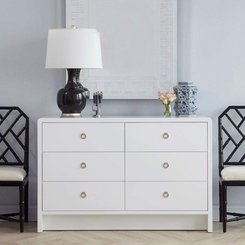 Villa & House Bryant Linen Extra Large 6-Drawer Dresser - White Furniture