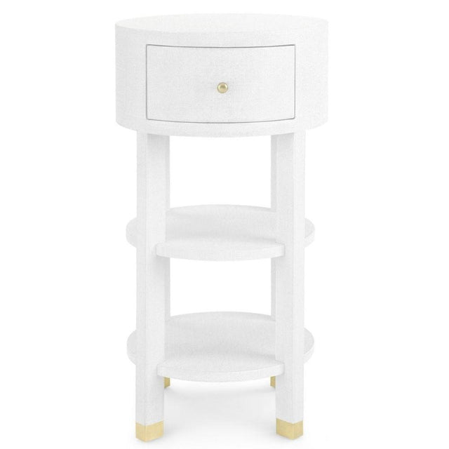 Villa & House Claudette 1-Drawer Round Side Table - White Furniture