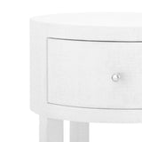 Villa & House Claudette 1-Drawer Round Side Table - White Furniture