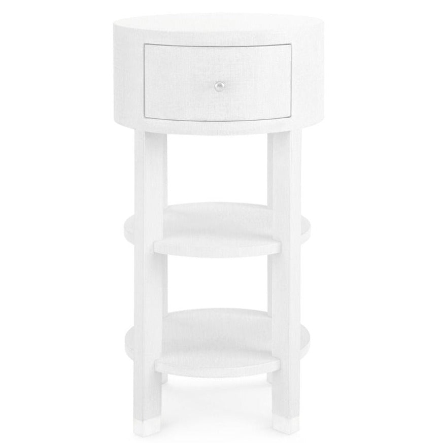 Villa & House Claudette 1-Drawer Round Side Table - White Furniture villa-house-CLU-115-5129-807
