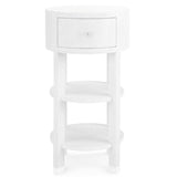 Villa & House Claudette 1-Drawer Round Side Table - White Furniture villa-house-CLU-115-5129-807