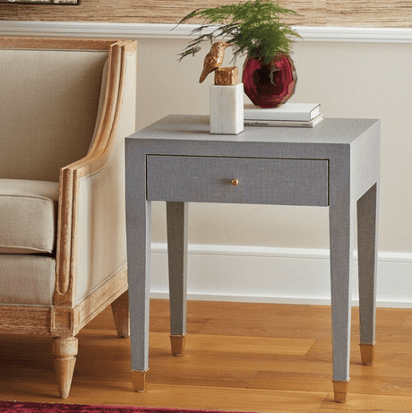 Villa & House Claudette 1-Drawer Side Table - Grey Furniture villa-house-CLU-110-5126