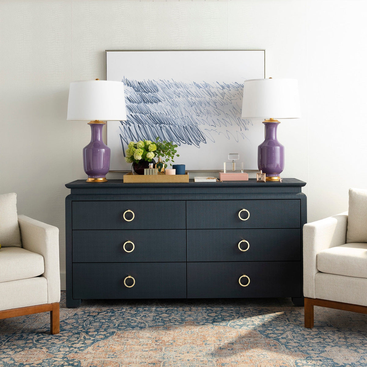 Villa & House Elina Extra Large 6-Drawer Dresser – Meadow Blu
