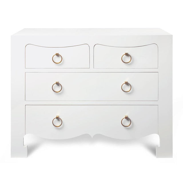 Villa & House Jacqui 4-Drawer Dresser - White Furniture villa-house-JAC-225-09-White-Gold