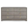 Villa & House Stanford Extra Large 6-Drawer Dresser - Taupe Gray Furniture