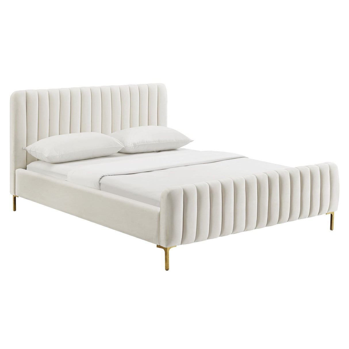 Candelabra Home Angela Bed - Cream Furniture TOV-B68162