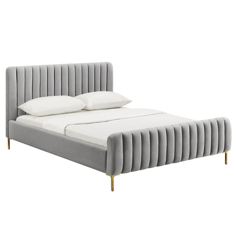 Candelabra Home Angela Bed - Grey Furniture TOV-B68160