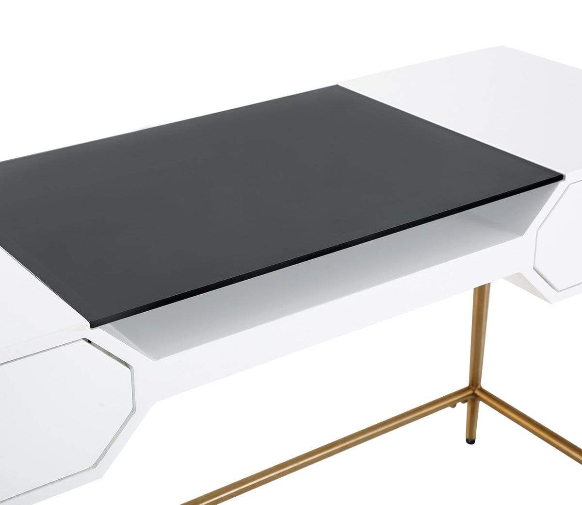 Candelabra Home Bajo Lacquer Desk - White Furniture TOV-H5527