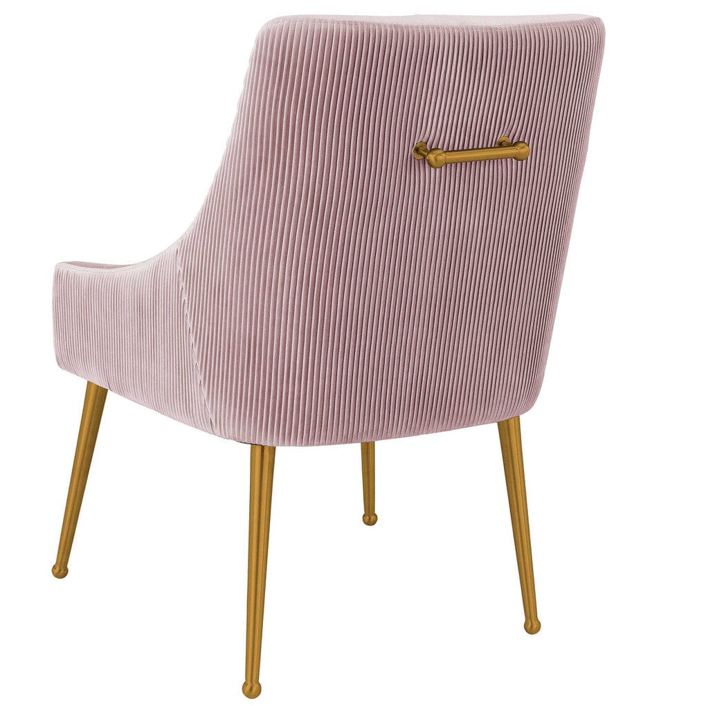 Candelabra Home Beatrix Pleated Velvet Side Chair Furniture