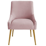 Candelabra Home Beatrix Pleated Velvet Side Chair Furniture