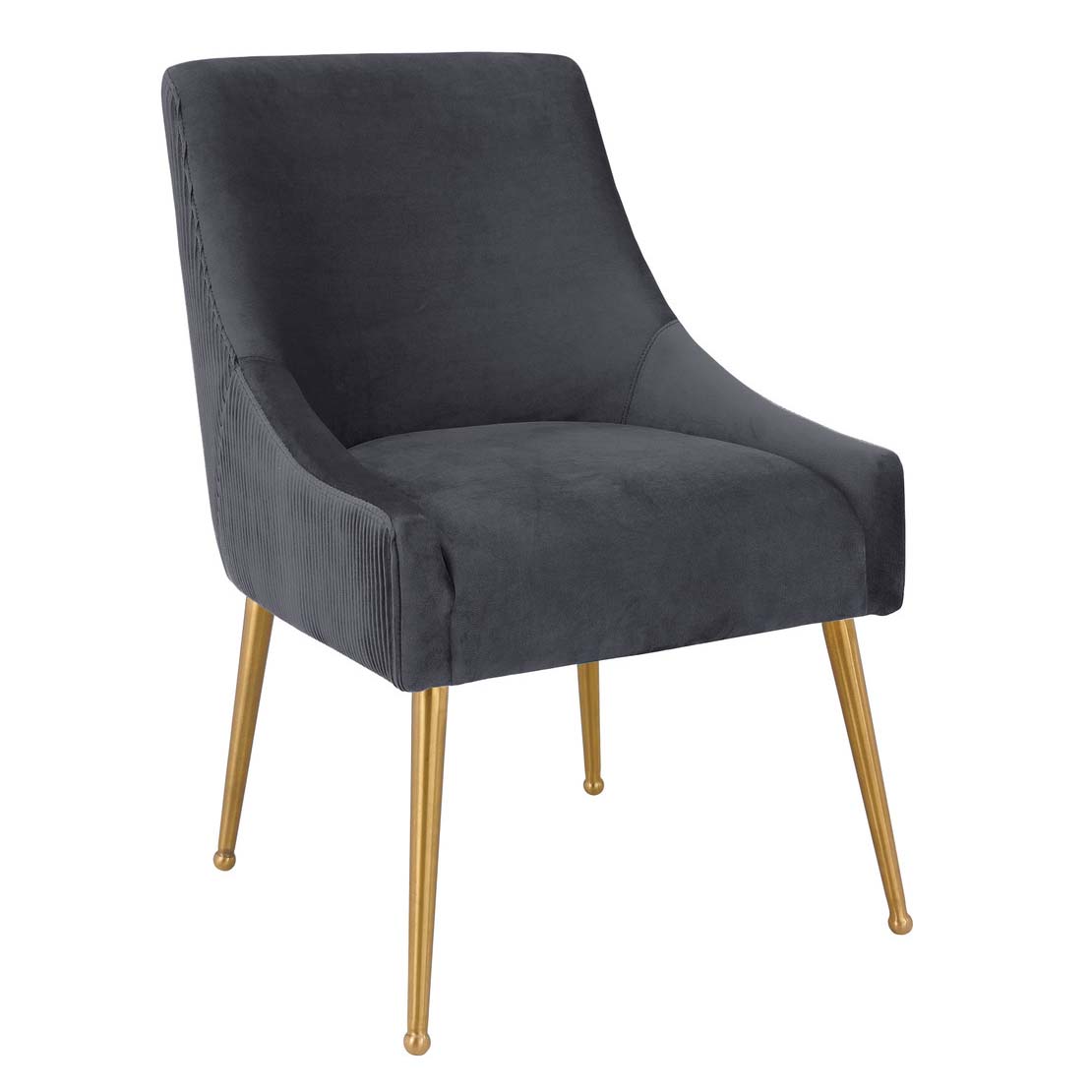 Candelabra Home Beatrix Pleated Velvet Side Chair Furniture TOV-D6394