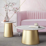 Candelabra Home Bleeker Marble Cocktail and Side Table Furniture