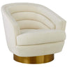Candelabra Home Canyon Velvet Swivel Chair - Cream Furniture TOV-S6403